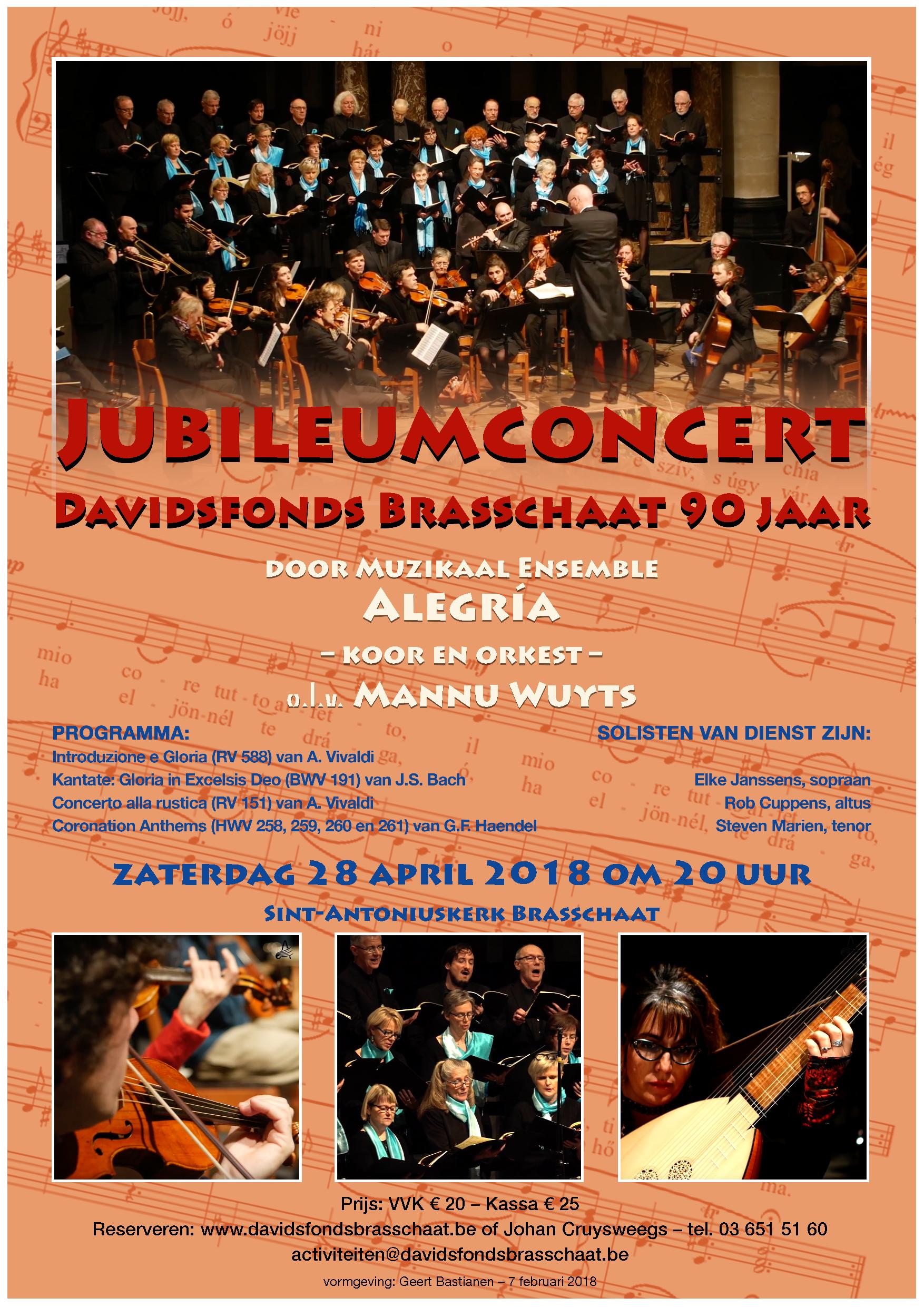 Affiche van het jubileum concert van het Davidsfonds